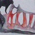 Dyptyk z padlin, akryl na bawenie, 50x40 + 50x60 cm, 2008.
